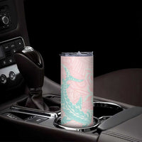 Baby Pink Gradient Polynesia Skinny Tumbler Hawaiian Tribal Hammerhead Shark Tattoo LT14 - Polynesian Pride