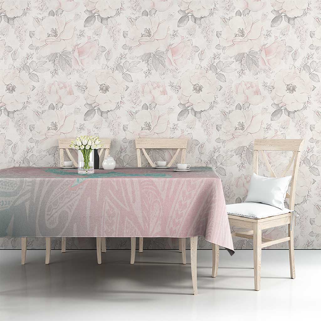 Baby Pink Gradient Polynesia Tablecloth Hawaiian Tribal Hammerhead Shark Tattoo LT14 - Polynesian Pride