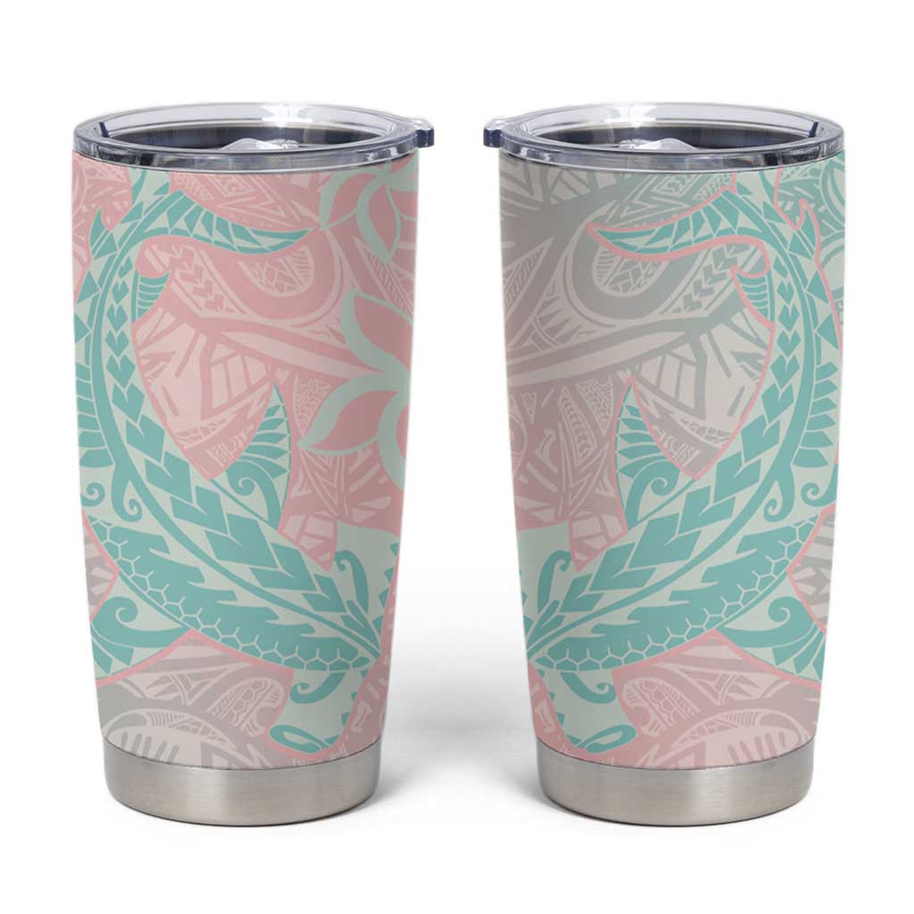 Baby Pink Gradient Polynesia Tumbler Cup Hawaiian Tribal Hammerhead Shark Tattoo LT14 Baby Pink - Polynesian Pride