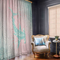 Baby Pink Gradient Polynesia Window Curtain Hawaiian Tribal Hammerhead Shark Tattoo LT14 - Polynesian Pride