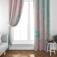 Baby Pink Gradient Polynesia Window Curtain Hawaiian Tribal Hammerhead Shark Tattoo LT14 - Polynesian Pride