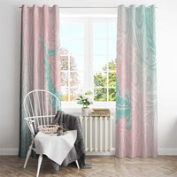 Baby Pink Gradient Polynesia Window Curtain Hawaiian Tribal Hammerhead Shark Tattoo LT14 - Polynesian Pride
