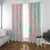 Baby Pink Gradient Polynesia Window Curtain Hawaiian Tribal Hammerhead Shark Tattoo LT14 With Grommets Baby Pink - Polynesian Pride