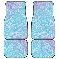 Baby Blue Gradient Polynesia Car Mats Hawaiian Tribal Hammerhead Shark Tattoo LT14 - Polynesian Pride