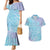 Baby Blue Gradient Polynesia Couples Matching Mermaid Dress and Hawaiian Shirt Hawaiian Tribal Hammerhead Shark Tattoo