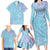 Baby Blue Gradient Polynesia Family Matching Long Sleeve Bodycon Dress and Hawaiian Shirt Hawaiian Tribal Hammerhead Shark Tattoo