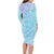 Baby Blue Gradient Polynesia Family Matching Long Sleeve Bodycon Dress and Hawaiian Shirt Hawaiian Tribal Hammerhead Shark Tattoo