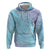 Baby Blue Gradient Polynesia Hoodie Hawaiian Tribal Hammerhead Shark Tattoo