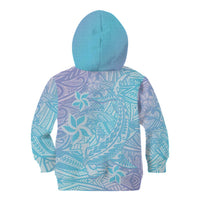 Baby Blue Gradient Polynesia Kid Hoodie Hawaiian Tribal Hammerhead Shark Tattoo LT14 - Polynesian Pride