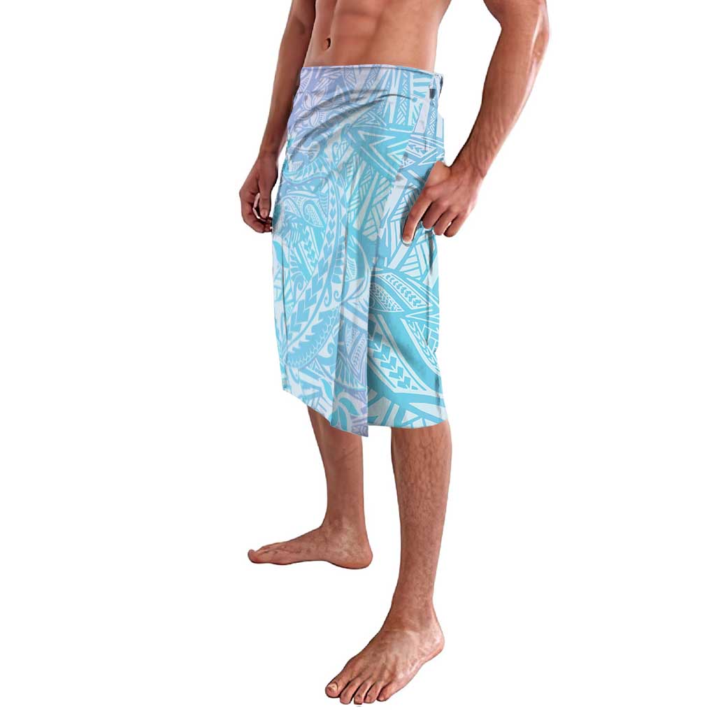 Baby Blue Gradient Polynesia Lavalava Hawaiian Tribal Hammerhead Shark Tattoo LT14 - Polynesian Pride