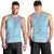 Baby Blue Gradient Polynesia Men Tank Top Hawaiian Tribal Hammerhead Shark Tattoo