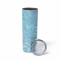Baby Blue Gradient Polynesia Skinny Tumbler Hawaiian Tribal Hammerhead Shark Tattoo LT14 - Polynesian Pride