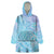 Baby Blue Gradient Polynesia Wearable Blanket Hoodie Hawaiian Tribal Hammerhead Shark Tattoo