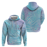 Baby Blue Gradient Polynesia Zip Hoodie Hawaiian Tribal Hammerhead Shark Tattoo LT14 - Polynesian Pride