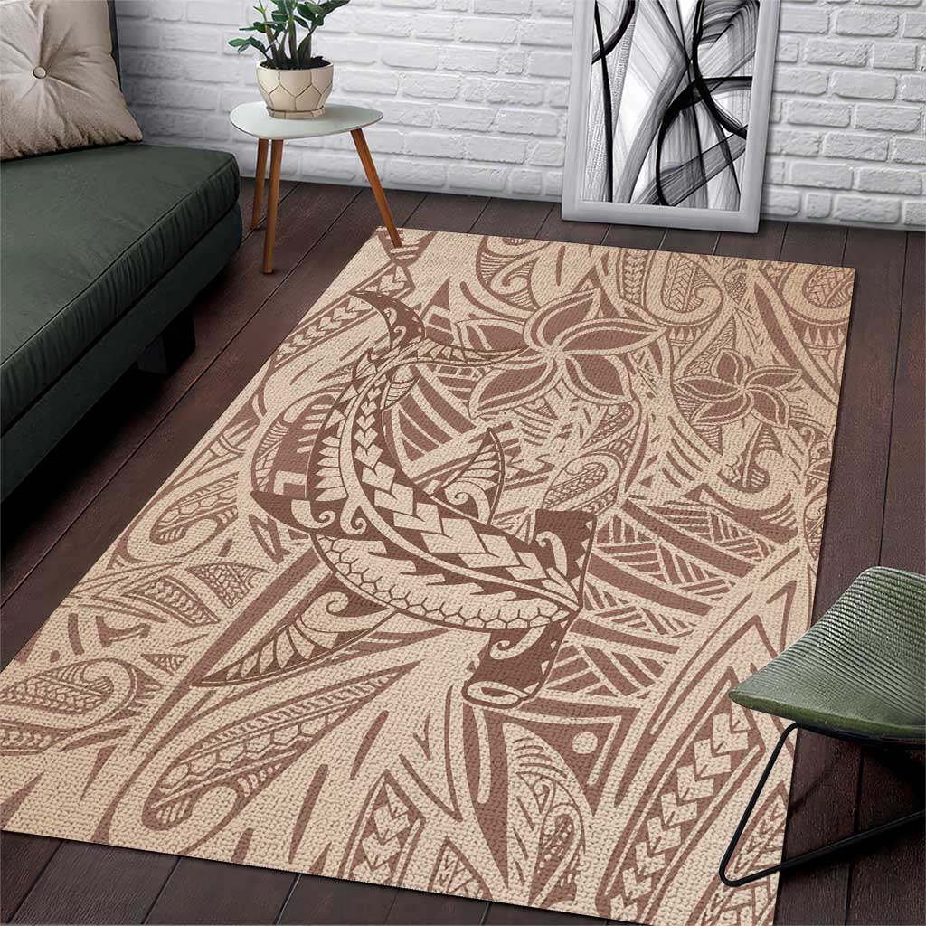 Pastel Brown Polynesia Area Rug Hawaiian Tribal Hammerhead Shark Tattoo LT14 Pastel Brown - Polynesian Pride