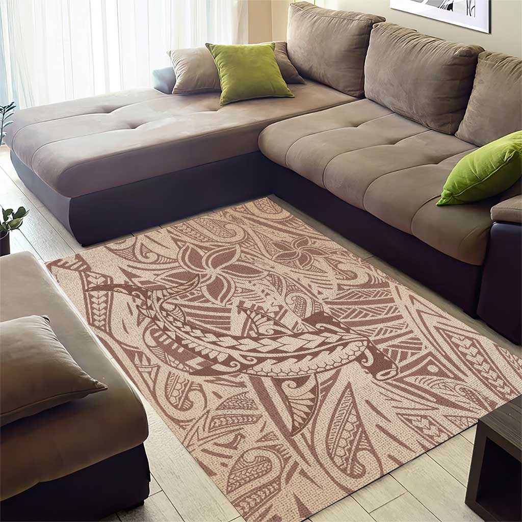 Pastel Brown Polynesia Area Rug Hawaiian Tribal Hammerhead Shark Tattoo LT14 - Polynesian Pride