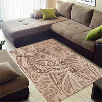 Pastel Brown Polynesia Area Rug Hawaiian Tribal Hammerhead Shark Tattoo LT14 - Polynesian Pride