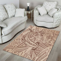 Pastel Brown Polynesia Area Rug Hawaiian Tribal Hammerhead Shark Tattoo LT14 - Polynesian Pride