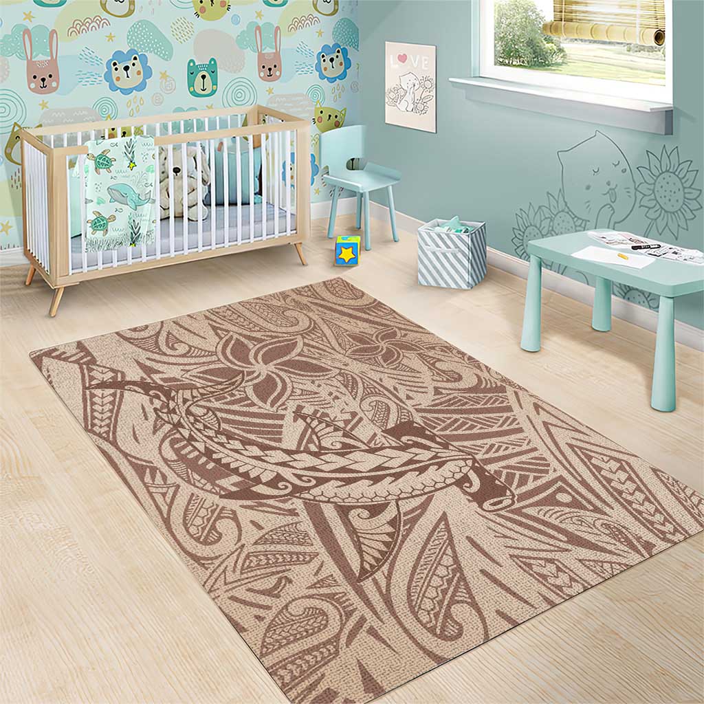 Pastel Brown Polynesia Area Rug Hawaiian Tribal Hammerhead Shark Tattoo LT14 - Polynesian Pride