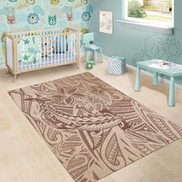 Pastel Brown Polynesia Area Rug Hawaiian Tribal Hammerhead Shark Tattoo LT14 - Polynesian Pride