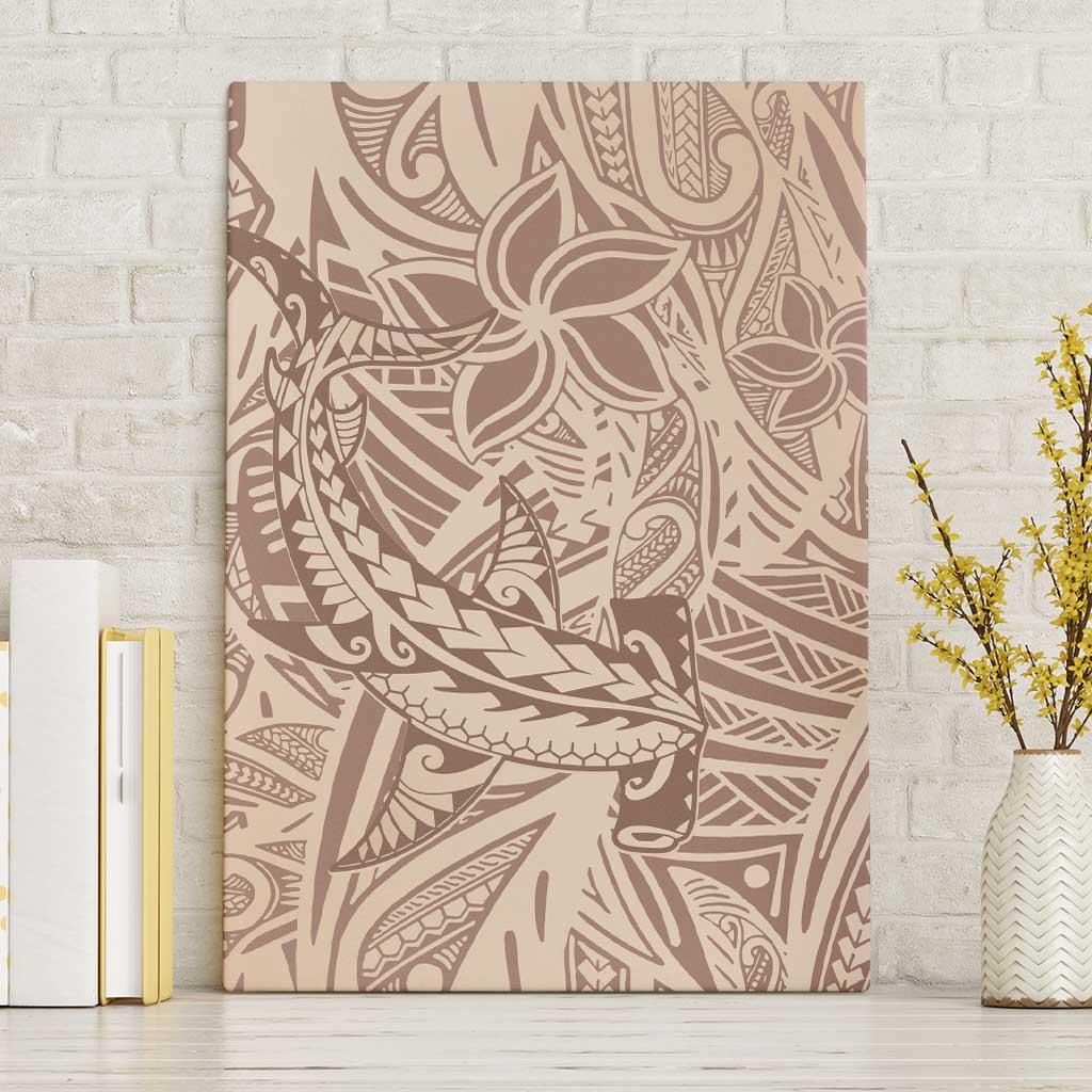 Pastel Brown Polynesia Canvas Wall Art Hawaiian Tribal Hammerhead Shark Tattoo LT14 Without Frame Pastel Brown - Polynesian Pride