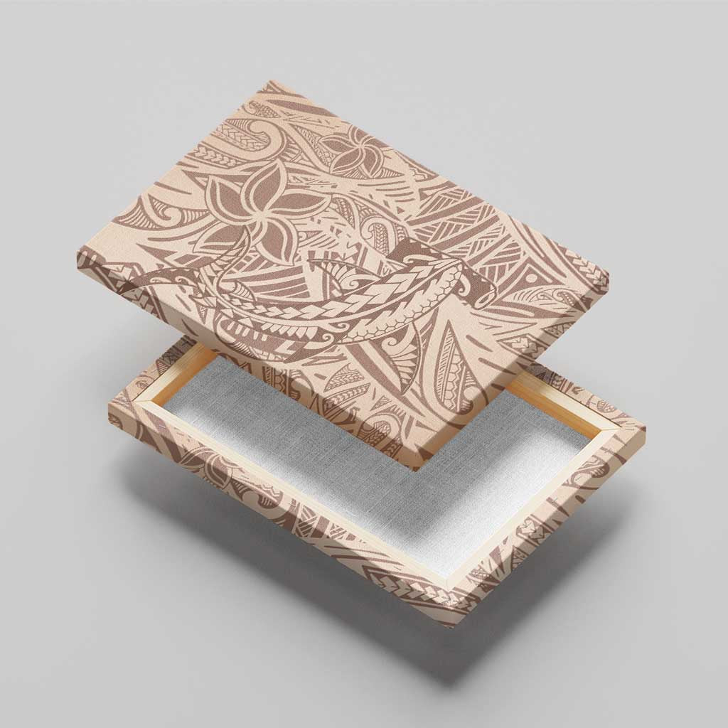 Pastel Brown Polynesia Canvas Wall Art Hawaiian Tribal Hammerhead Shark Tattoo LT14 - Polynesian Pride