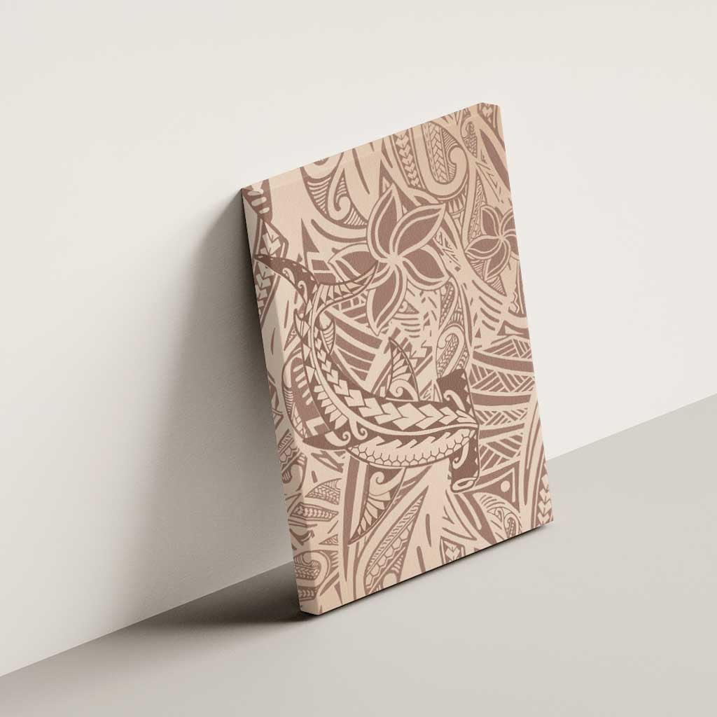Pastel Brown Polynesia Canvas Wall Art Hawaiian Tribal Hammerhead Shark Tattoo LT14 - Polynesian Pride
