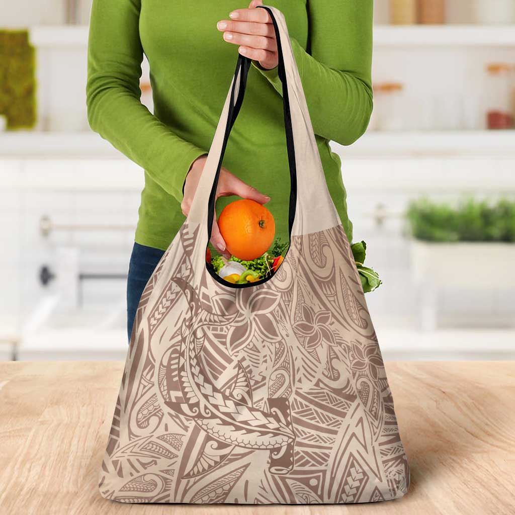 Pink Gradient Polynesia Grocery Bag Hawaiian Tribal Hammerhead Shark Tattoo LT14 - Polynesian Pride
