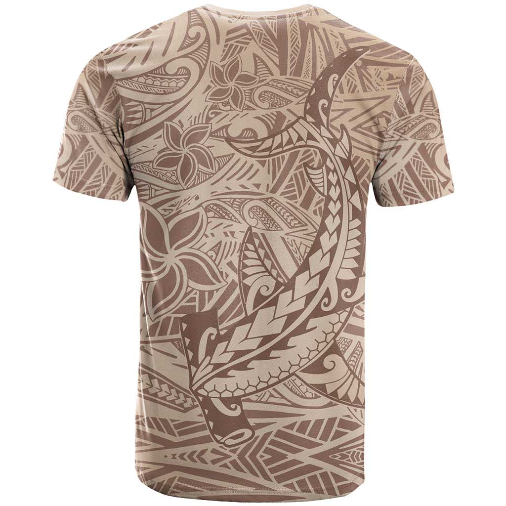 Pastel Brown Polynesia T Shirt Hawaiian Tribal Hammerhead Shark Tattoo LT14 - Polynesian Pride