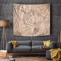 Pastel Brown Polynesia Tapestry Hawaiian Tribal Hammerhead Shark Tattoo LT14 - Polynesian Pride