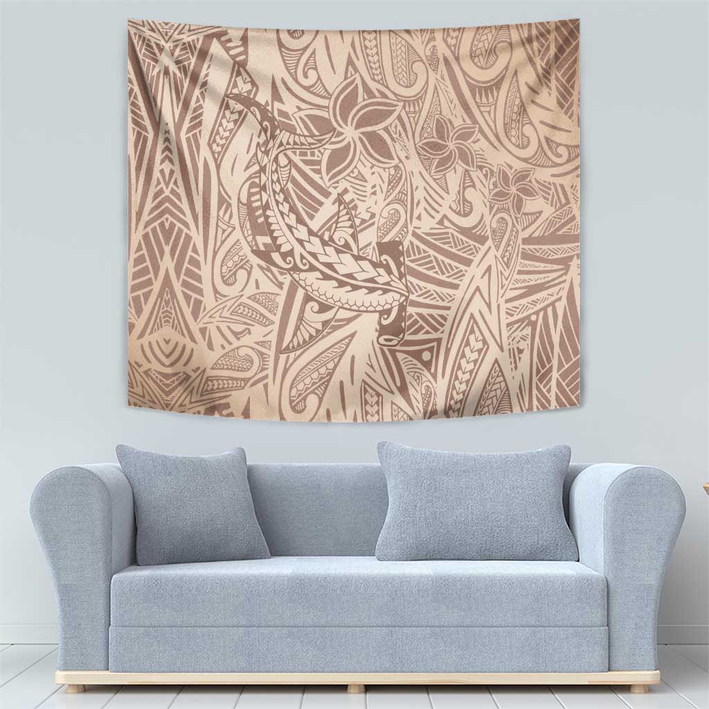 Pastel Brown Polynesia Tapestry Hawaiian Tribal Hammerhead Shark Tattoo LT14 - Polynesian Pride