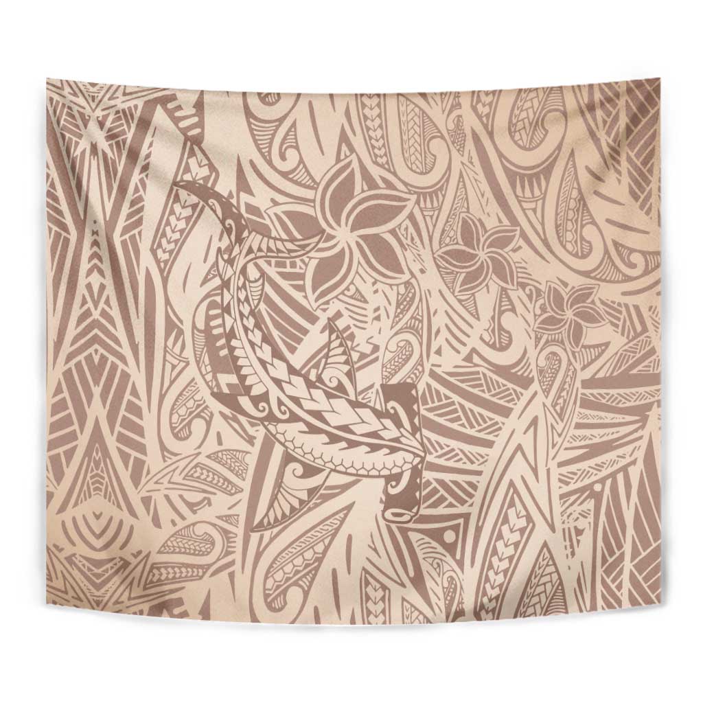 Pastel Brown Polynesia Tapestry Hawaiian Tribal Hammerhead Shark Tattoo LT14 - Polynesian Pride