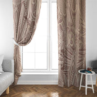 Pastel Brown Polynesia Window Curtain Hawaiian Tribal Hammerhead Shark Tattoo LT14 - Polynesian Pride