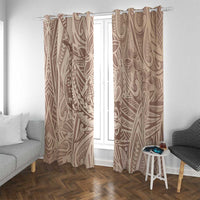 Pastel Brown Polynesia Window Curtain Hawaiian Tribal Hammerhead Shark Tattoo LT14 With Grommets Pastel Brown - Polynesian Pride