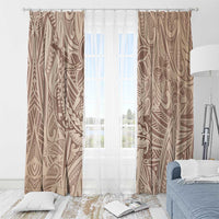 Pastel Brown Polynesia Window Curtain Hawaiian Tribal Hammerhead Shark Tattoo LT14 - Polynesian Pride