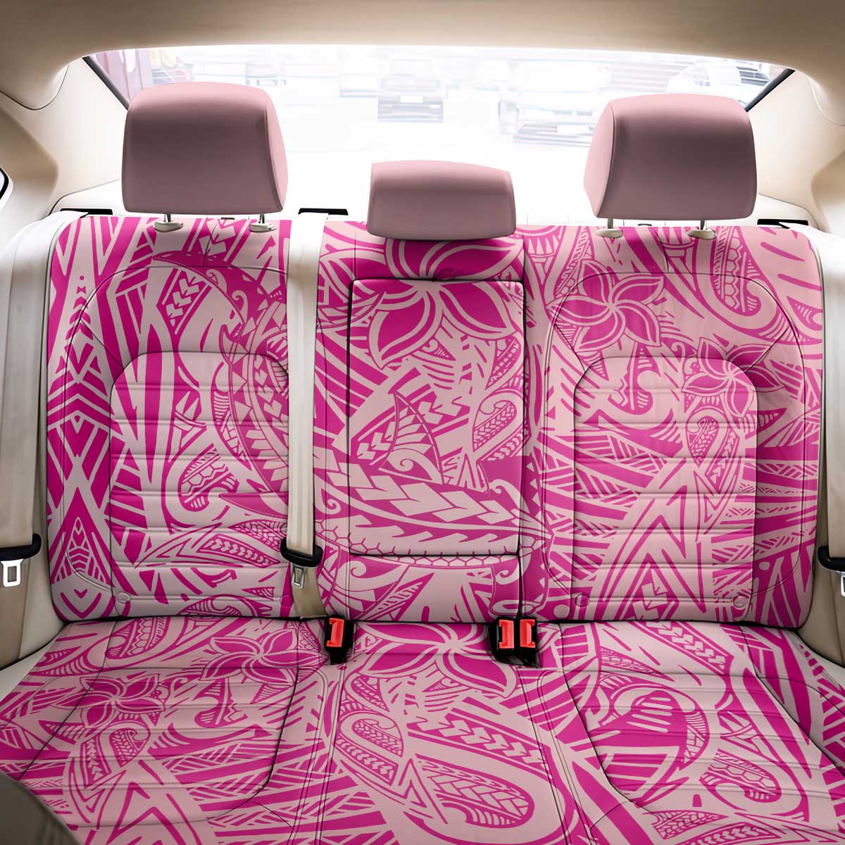 Beige Gradient Polynesia Back Car Seat Cover Hawaiian Tribal Hammerhead Shark Tattoo LT14 - Polynesian Pride