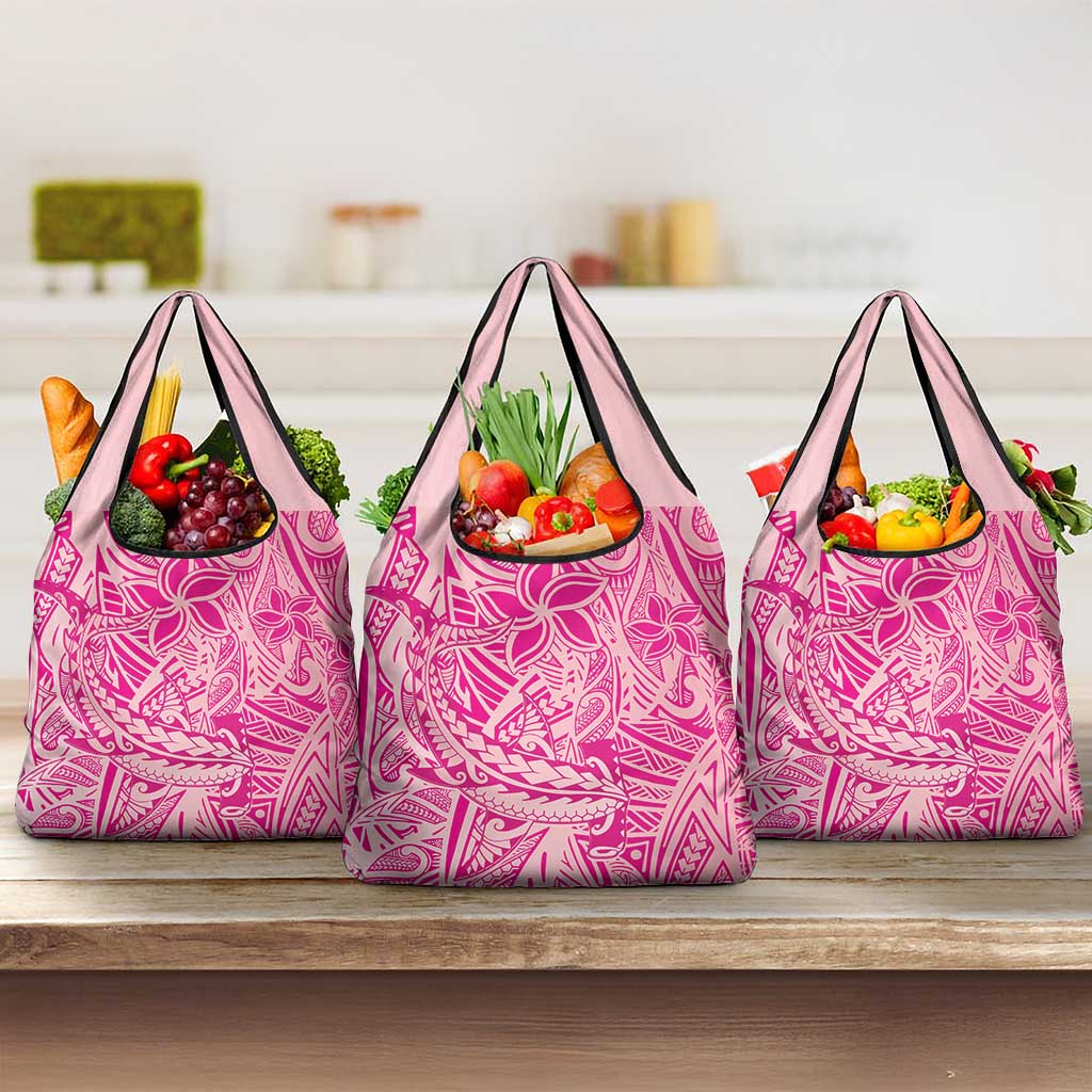 Beige Gradient Polynesia Grocery Bag Hawaiian Tribal Hammerhead Shark Tattoo LT14 3-pack One Size Beige - Polynesian Pride
