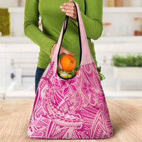 Beige Gradient Polynesia Grocery Bag Hawaiian Tribal Hammerhead Shark Tattoo LT14 - Polynesian Pride