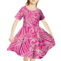 Beige Gradient Polynesia Kid Short Sleeve Dress Hawaiian Tribal Hammerhead Shark Tattoo LT14 - Polynesian Pride
