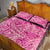 Beige Gradient Polynesia Quilt Bed Set Hawaiian Tribal Hammerhead Shark Tattoo