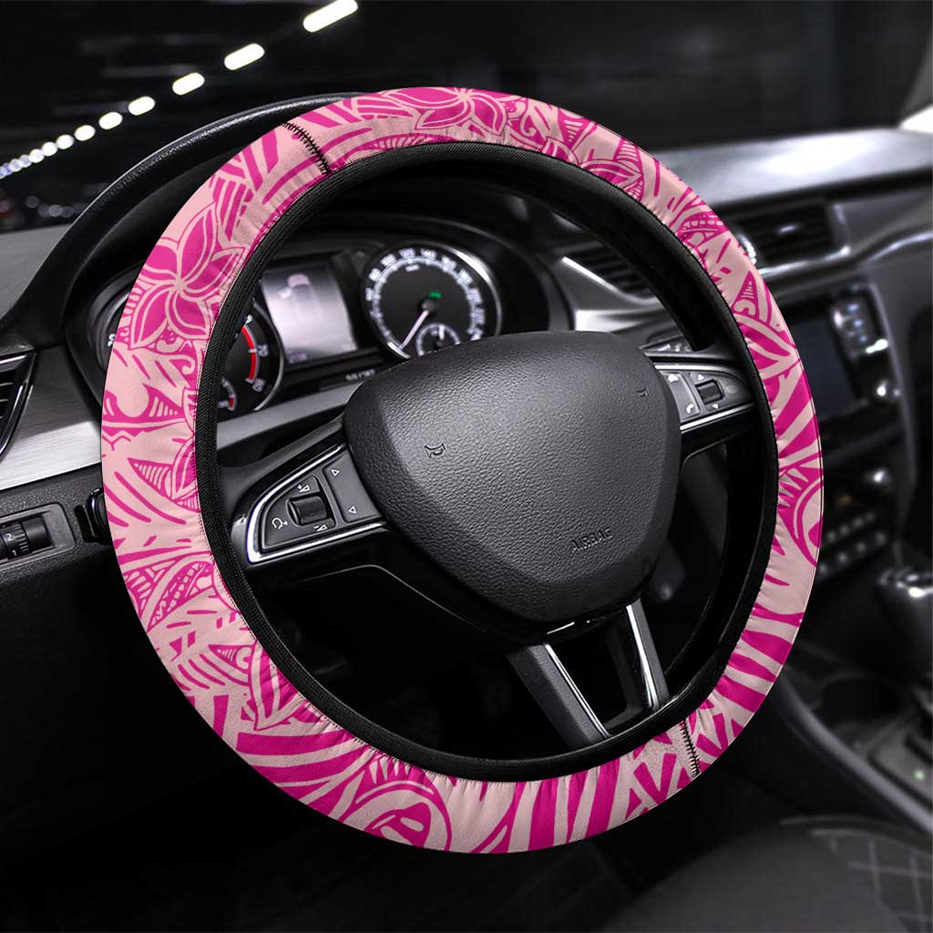 Beige Gradient Polynesia Steering Wheel Cover Hawaiian Tribal Hammerhead Shark Tattoo