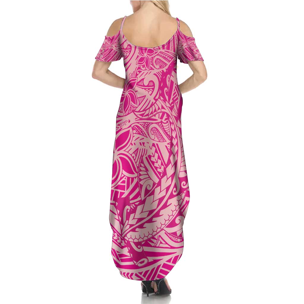 Beige Gradient Polynesia Summer Maxi Dress Hawaiian Tribal Hammerhead Shark Tattoo LT14 - Polynesian Pride