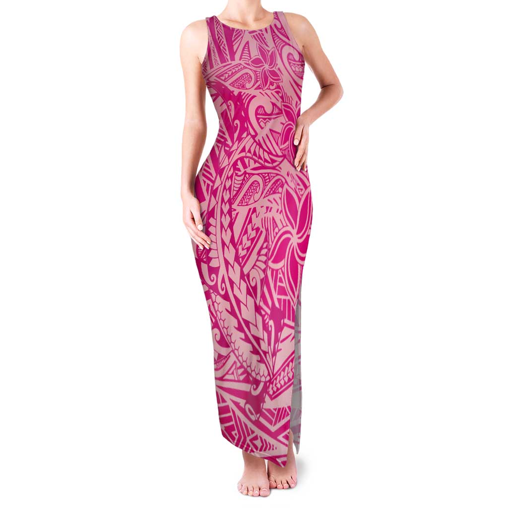 Beige Gradient Polynesia Tank Maxi Dress Hawaiian Tribal Hammerhead Shark Tattoo LT14 Women Beige - Polynesian Pride