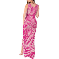 Beige Gradient Polynesia Tank Maxi Dress Hawaiian Tribal Hammerhead Shark Tattoo LT14 - Polynesian Pride