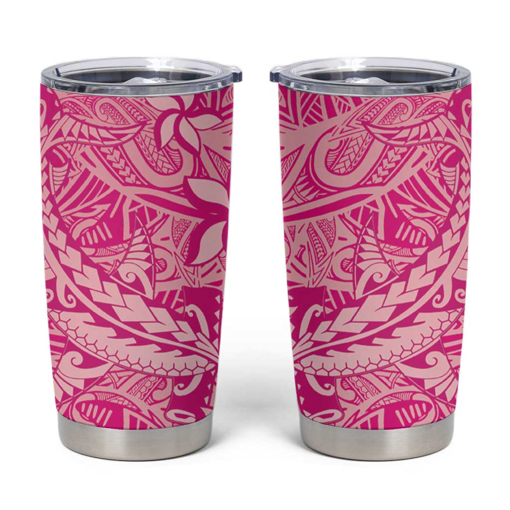 Beige Gradient Polynesia Tumbler Cup Hawaiian Tribal Hammerhead Shark Tattoo LT14 Beige - Polynesian Pride