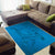 Blue Gradient Polynesia Area Rug Hawaiian Tribal Hammerhead Shark Tattoo