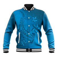 Blue Gradient Polynesia Baseball Jacket Hawaiian Tribal Hammerhead Shark Tattoo LT14 Unisex Blue - Polynesian Pride