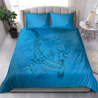 Blue Gradient Polynesia Bedding Set Hawaiian Tribal Hammerhead Shark Tattoo LT14 - Polynesian Pride