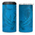 Blue Gradient Polynesia 4 in 1 Can Cooler Tumbler Hawaiian Tribal Hammerhead Shark Tattoo