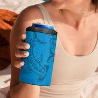 Blue Gradient Polynesia 4 in 1 Can Cooler Tumbler Hawaiian Tribal Hammerhead Shark Tattoo LT14 - Polynesian Pride